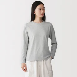 T‐shirt manches longues en coton mélangé pour femme