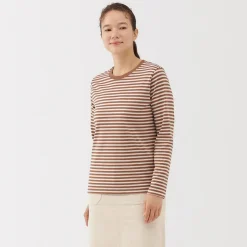 T‐shirt manches longues en coton mélangé pour femme