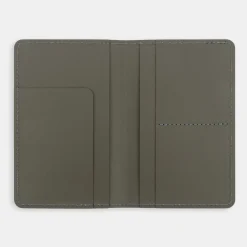 Étui de passeport en cuir recyclé - Kaki