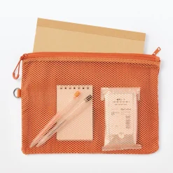 Étui en polyester à double fermeture éclair L