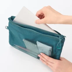 Étui en polyester à double fermeture éclair L