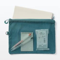 Étui en polyester à double fermeture éclair L