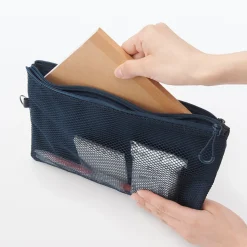 Étui en polyester à double fermeture éclair L