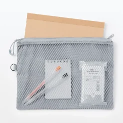 Étui en polyester à double fermeture éclair L