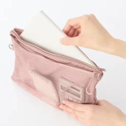 Étui en polyester à double fermeture éclair L