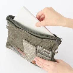 Étui en polyester à double fermeture éclair L