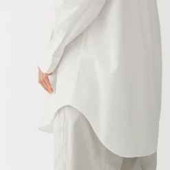 Tunique à col montant en popeline de coton biologique pour femme