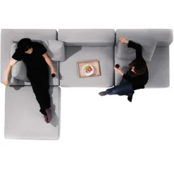 Unité d'angle de canapé modulable noir/marron