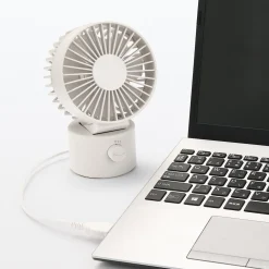 Ventilateur de bureau oscillant port USB Blanc