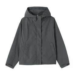 Veste à capuche déperlante et compacte en nylon pour femme