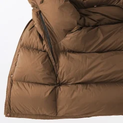 Veste à capuche en duvet pour homme – Marron moka