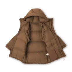 Veste à capuche en duvet pour homme – Marron moka