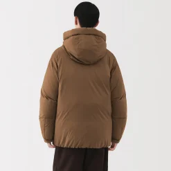 Veste à capuche en duvet pour homme – Marron moka