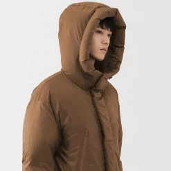 Veste à capuche en duvet pour homme – Marron moka
