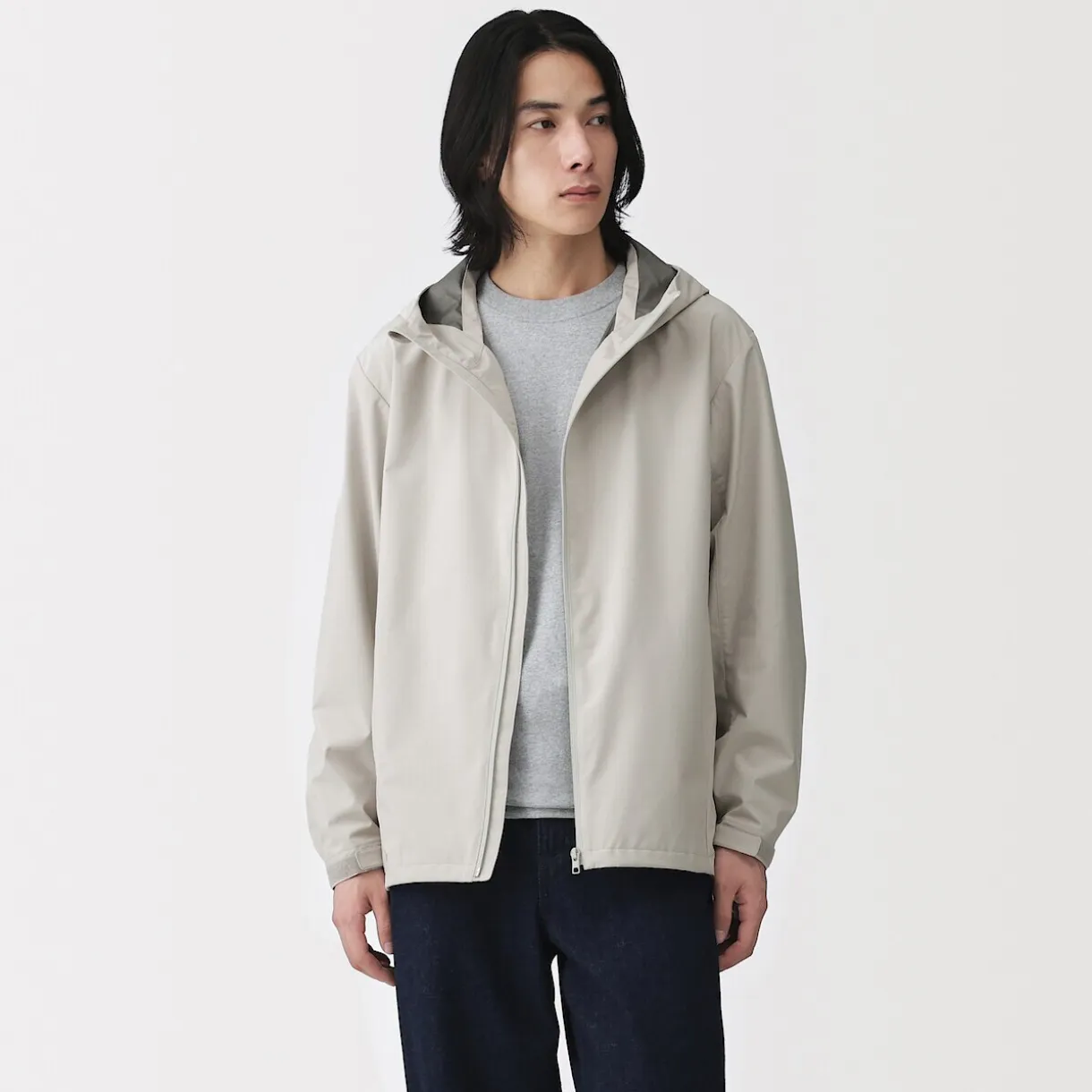 Veste à capuche en polyester déperlante pour homme