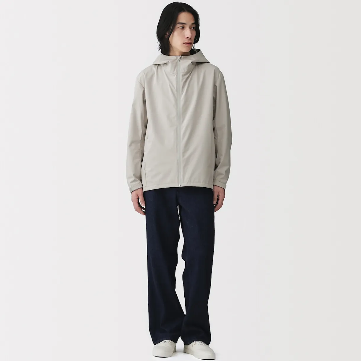 Veste à capuche en polyester déperlante pour homme