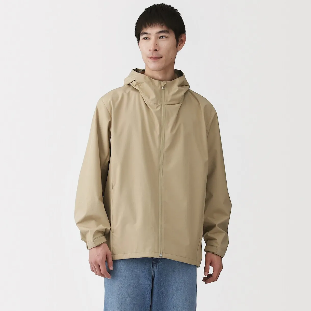 Veste à capuche en polyester déperlante pour homme