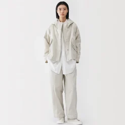 Veste à capuche en toile de coton léger pour femme