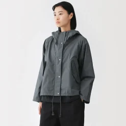 Veste à capuche en toile de coton léger pour femme