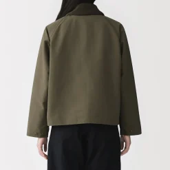 Veste à col montant en velours côtelé déperlant pour femme