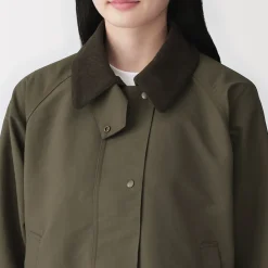 Veste à col montant en velours côtelé déperlant pour femme