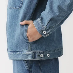 Veste à poches denim en kapok mélangé pour homme