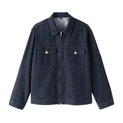 Veste à poches denim en kapok mélangé pour homme