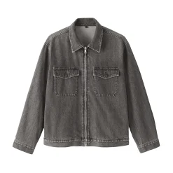 Veste à poches denim en kapok mélangé pour homme