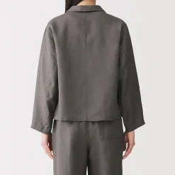 Veste chemise en lin lavé pour femme