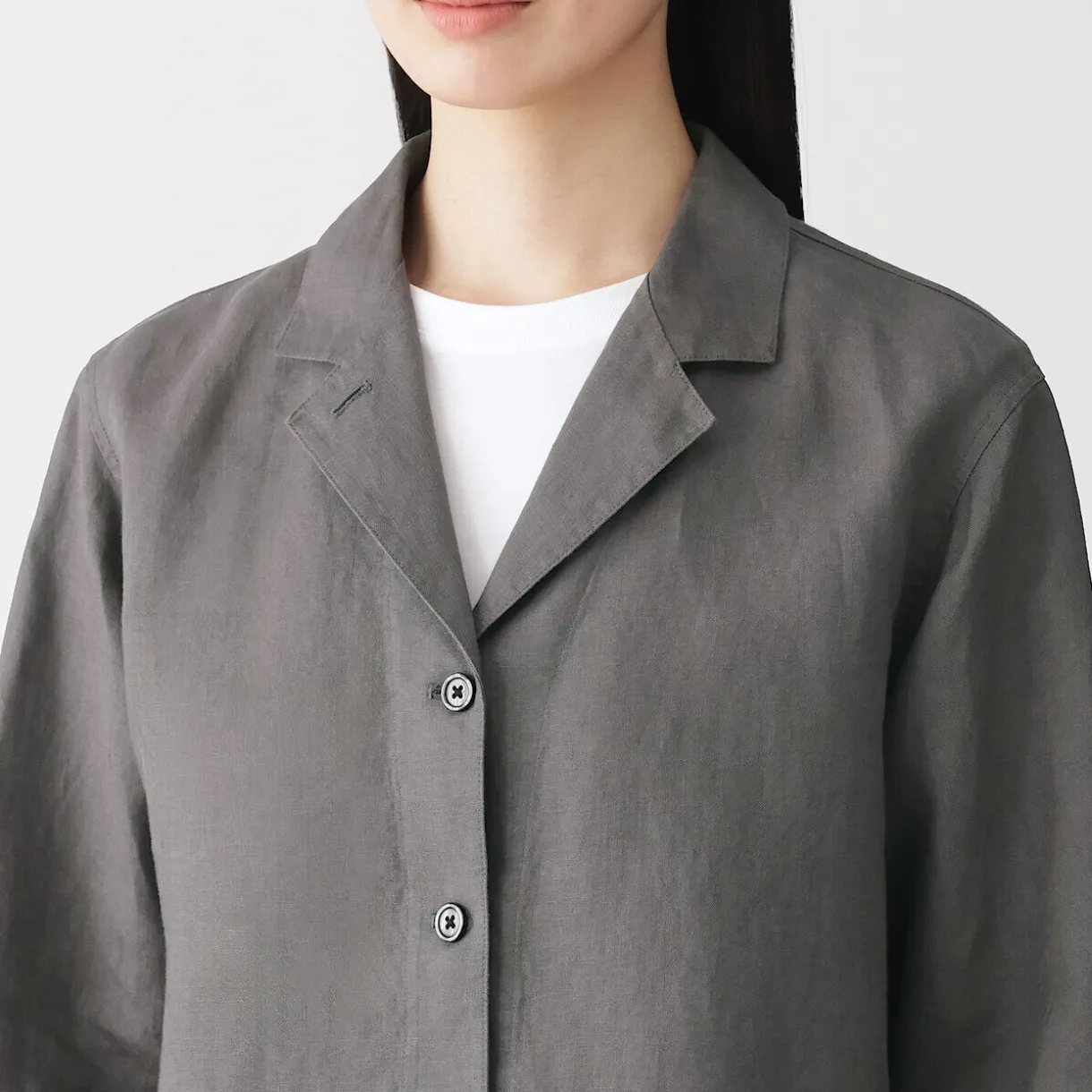 Veste chemise en lin lavé pour femme