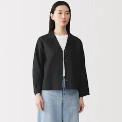 Veste chemise en lin lavé pour femme