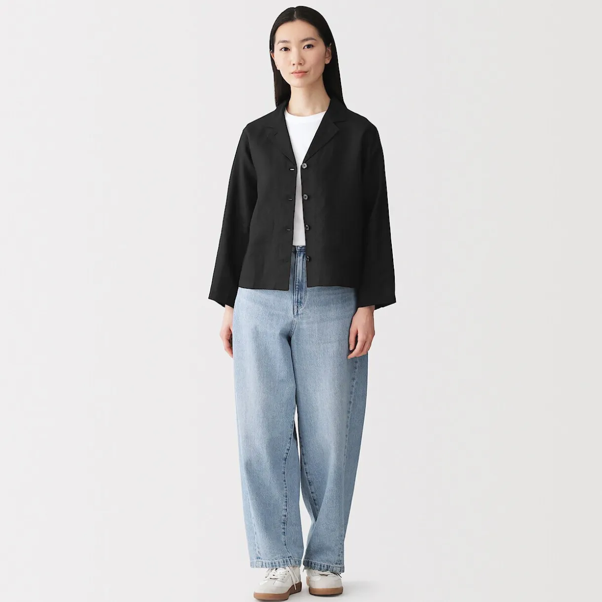 Veste chemise en lin lavé pour femme