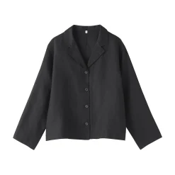 Veste chemise en lin lavé pour femme