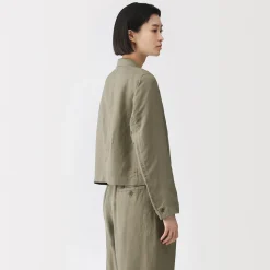 Veste courte en lin et lyocell pour femme