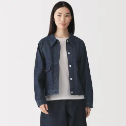 Veste de travail denim en kapok mélangé pour femme