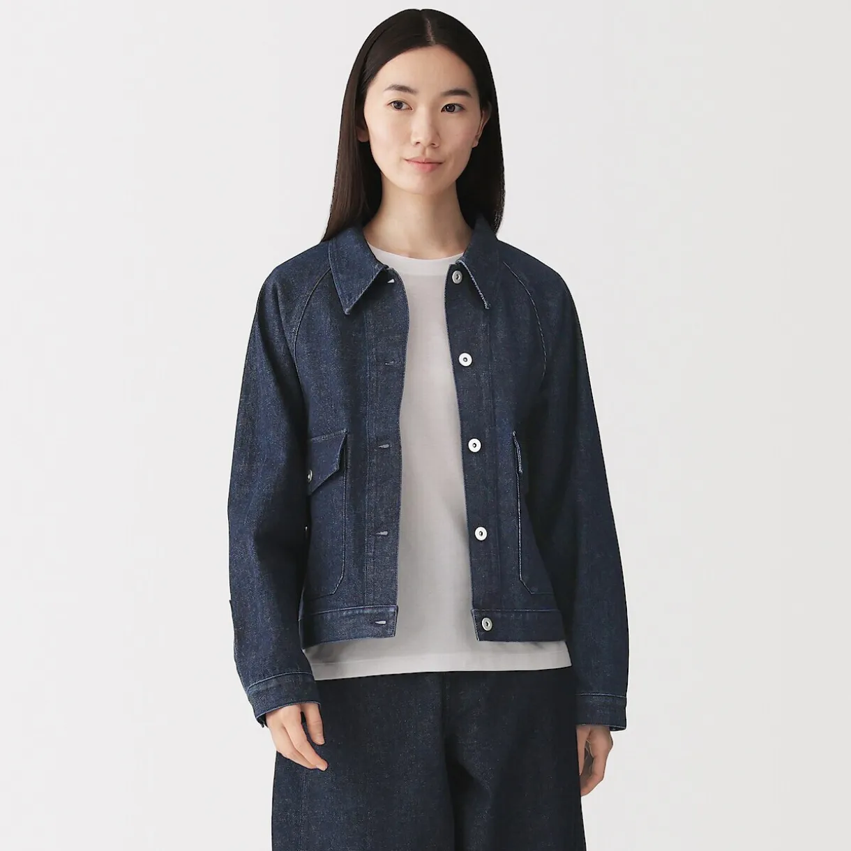 Veste de travail denim en kapok mélangé pour femme