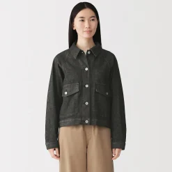 Veste de travail denim en kapok mélangé pour femme