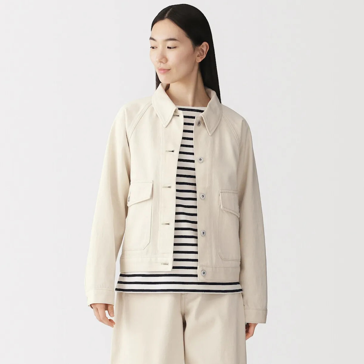 Veste de travail denim en kapok mélangé pour femme