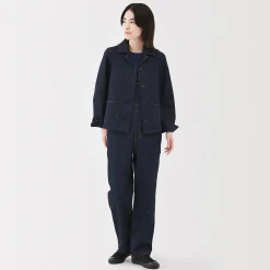 Veste de travail en denim mélangé kapok pour femme