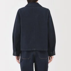 Veste de travail en denim mélangé kapok pour femme