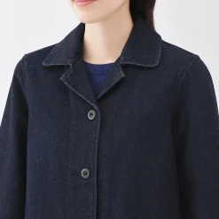 Veste de travail en denim mélangé kapok pour femme