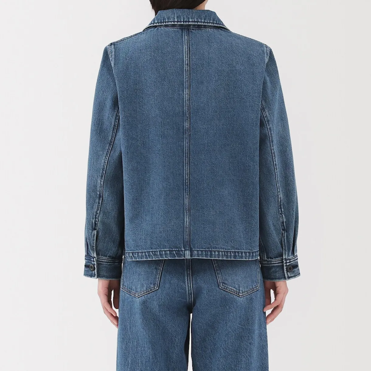 Veste de travail en denim mélangé kapok pour femme