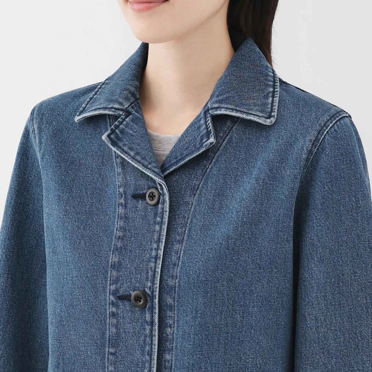 Veste de travail en denim mélangé kapok pour femme