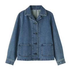 Veste de travail en denim mélangé kapok pour femme