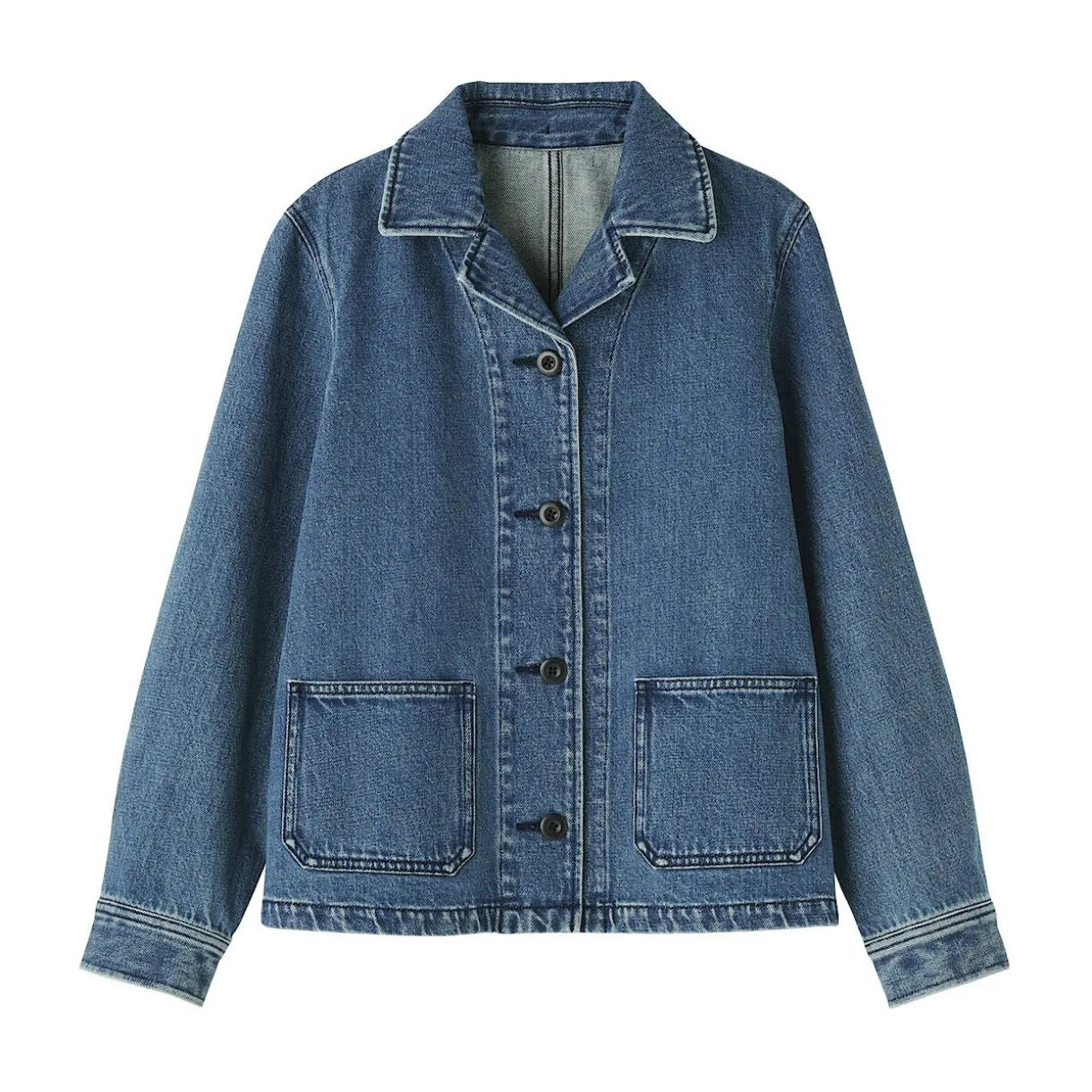 Veste de travail en denim mélangé kapok pour femme