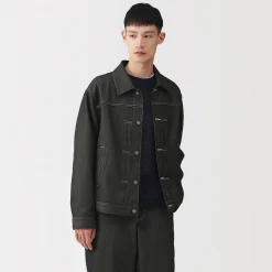 Veste en denim polyester recyclé pour homme