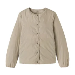 Veste légère pliable en nylon recyclé sans col pour femme