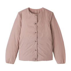 Veste légère pliable en nylon recyclé sans col pour femme