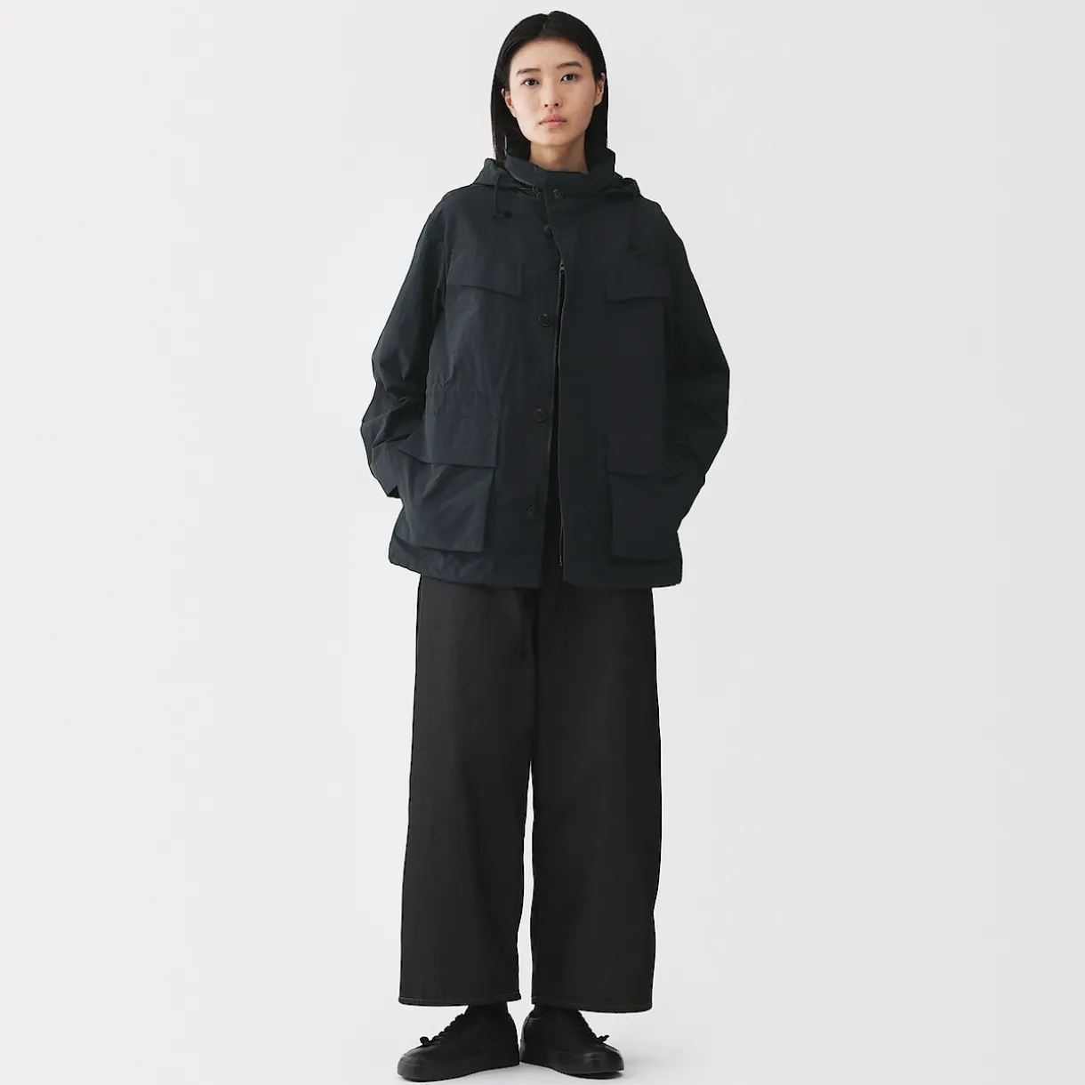 Veste utilitaire en nylon à la teinture naturelle pour femme