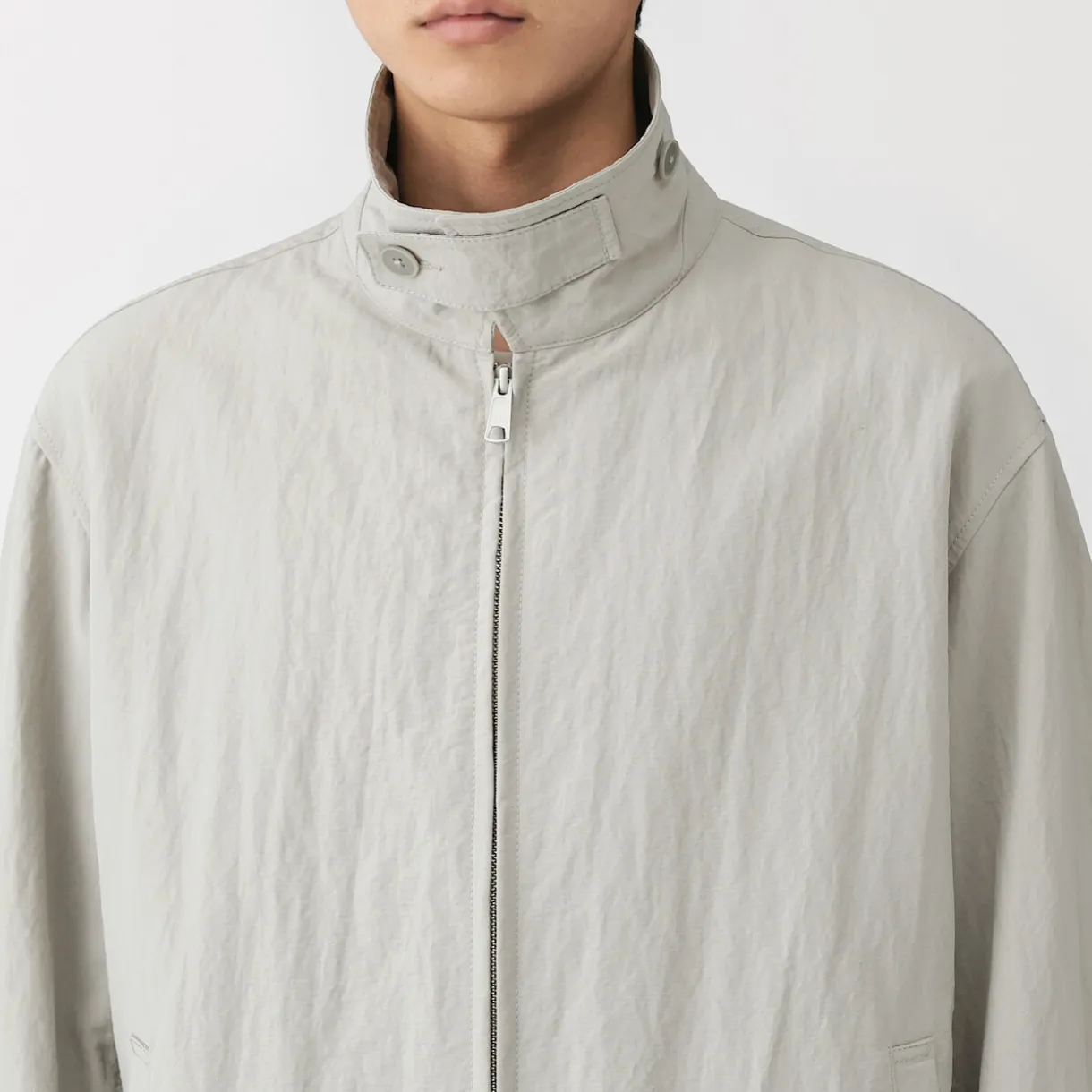 Veste zippée en nylon recyclé déperlant pour homme